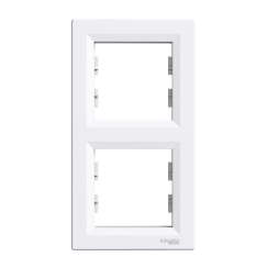 Двойна вертикална рамка Schneider Asfora, бяла
