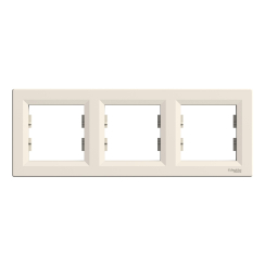 Тройна хоризонтална рамка Schneider Asfora, бежова/крем