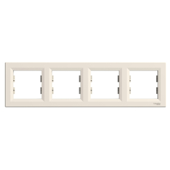 Четворна хоризонтална рамка Schneider Asfora, бежова/крем