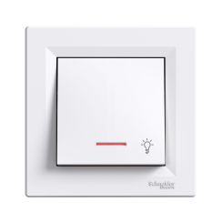 Светещ стълбищен (лихт) бутон Schneider Asfora, бял