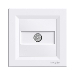TV крайна розетка 1dB Schneider Asfora, бяла