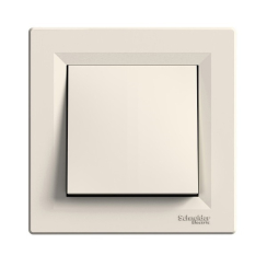 Еднополюсен бутон Schneider Asfora, бежов/крем