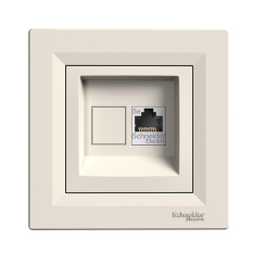 Компютърна розетка RJ45 CAT5e Schneider Asfora, бежов/крем