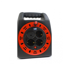 Макара Lightex Vulcan тип куфар с терм. защита, 3 гнезда + USB-A/USB-C, 15m