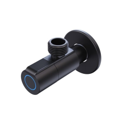 Ъглов кран MAGdrain, 1/2" x 1/2", черен мат + синьо