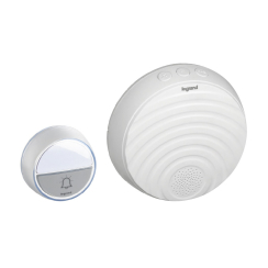 Безжичен звънец Legrand Comfort, 220V, 100m, 15 мелодии, IP44 бял