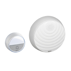 Безжичен звънец Legrand Comfort, 100m, 15 мелодии, IP44 бял