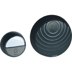 Безжичен звънец Legrand Comfort, 100m, 15 мелодии, IP44, черен