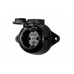 Единичен контакт шуко Atra Ретро, IP44, черен