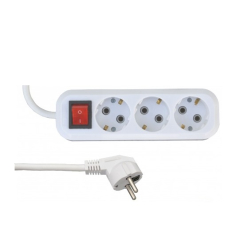 Разклонител шуко с ключ D-iL, 3 гнезда, 1.5m