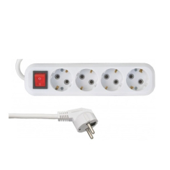 Разклонител шуко с ключ D-iL, 4 гнезда, 1.5m