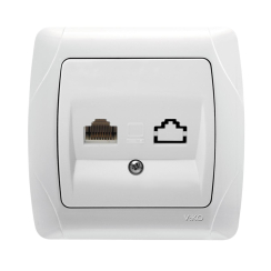 Компютърна розетка RJ45 1xCAT5e Viko Carmen, бяла