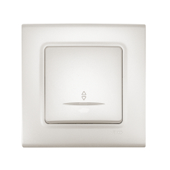 Единичен ключ сх.1 светещ Viko Linnera Life, перлено бяло