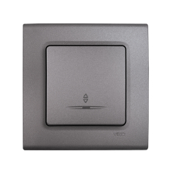 Девиаторен светещ ключ сх. 6 Viko Linnera Life, гранитено сиво