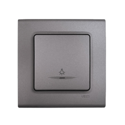 Стълбищен бутон светещ Viko Linnera Life, гранитено сиво