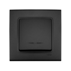 Единичен ключ сх.1 светещ Viko Linnera Life, черен