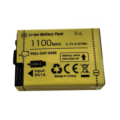 Батерия за челен фенер D-iL, Li-Ion 103035, 3.7V, USB-C, 1000mAh