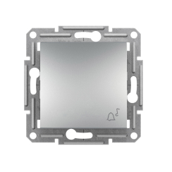 Единичен бутон символ звънец Schneider Asfora, сив/алуминий