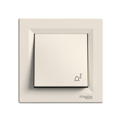 Бутон символ звънец Schneider Asfora, бежов/крем