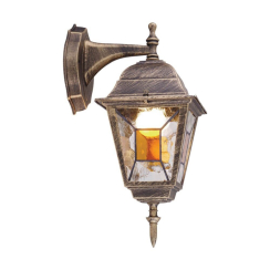 Фасаден фенер за стена Vivalux Murano WD007, 1xE27, IP44, античен месинг
