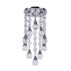 LED луна с кристали Lightex, MR16 max 7W, Ф85mm, хром