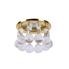 LED луна с кристали Lightex, MR16 max 7W, Ф85mm, злато