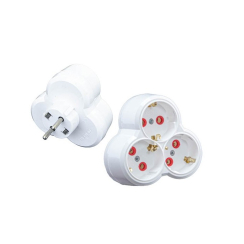 Адаптер за контакт Vito, 3 гнезда шуко, бял