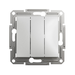 Троен ключ механизъм Schneider Asfora, сив/алуминий