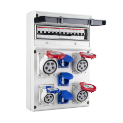 Сглобено контактно табло Scame с апаратура ABB, 14x DIN, 4x 16A, 3x шуко, IP66