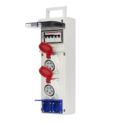 Сглобено контактно табло Scame с апаратура ABB, 6x DIN, 1x16A, 1x 16/32A, 2x шуко, IP66