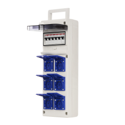 Сглобено контактно табло Scame с апаратура ABB, 6x DIN, 6x шуко, IP66