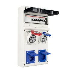 Сглобено контактно табло Scame с апаратура ABB, 11x DIN, 2x16/32A, 2x 16A, IP66