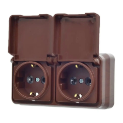 Двоен контакт шуко Gunsan Fantasy Misya за открит монтаж, череша