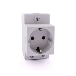 Контакт шуко за DIN шина Noark Ex9DS-G, 1 гнездо, 16A, детс. защита