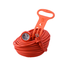 Удължител, 15m, 2х1.0mm2, оранжев