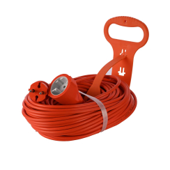 Удължител, 20m, 2х1.0mm2, оранжев