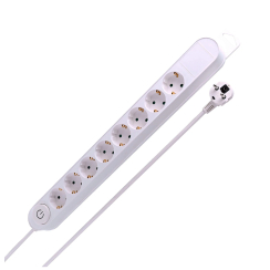 Разклонител Мелоплам, 8 гнезда, кабел 1.5m, детс. защита