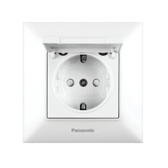 Контакт шуко с капак и защита Arkedia Slim, бял