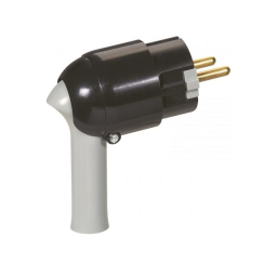 Щепсел Legrand с ръкохватка за лесно изваждане, шуко/фр.стандарт, 2P+Т, черен