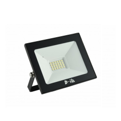 LED прожектор D-iL серия A, 20W, 6000K, IP65, черен
