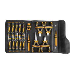 Комплект прецизни инструменти Tolsen, клещи и отверки, 17 части