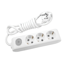 Разклонител шуко с бутон, 1.5m, 3 гнезда, със защита за деца X-tendia
