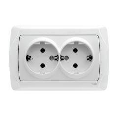 Двоен контакт шуко Viko Carmen, бял