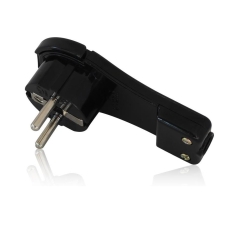 Плосък щепсел Commel, шуко, черен, IP20