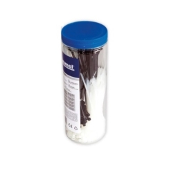 Кутия черни и бели кабелни връзки Commel, 400бр. 2.5-3.5mm