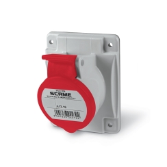 Индустриален контакт за панелен монтаж, наклонен Scame Optima, 32A, 3P+N+E, IP54