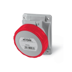 Индустриален контакт за панелен монтаж, наклонен Scame Optima, 32A, 3P+N+E, IP66