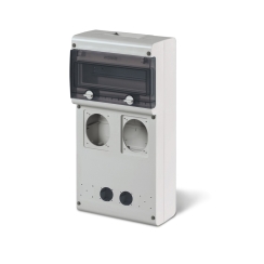 Контактно табло Scame Block, 11x DIN, 2x 16/32A, 2x шуко, IP66