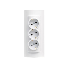 Троен контакт шуко Atra, външен, бял