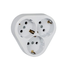 Троен контакт шуко Atra Класик 1, бял